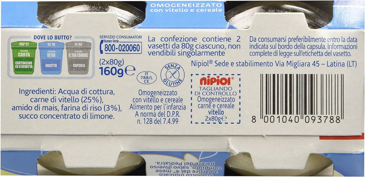 Nipiol Omogeneizzato Vitello 24x80g