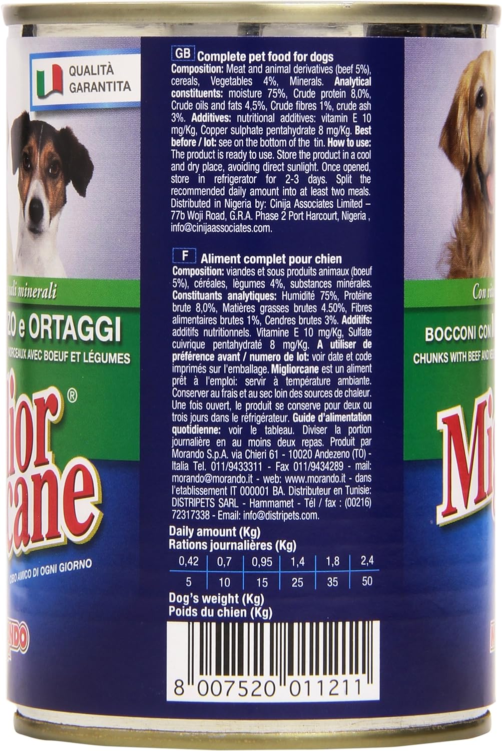 MigliorCane Bocconi Manzo/Ortaggi - 405 Grammi