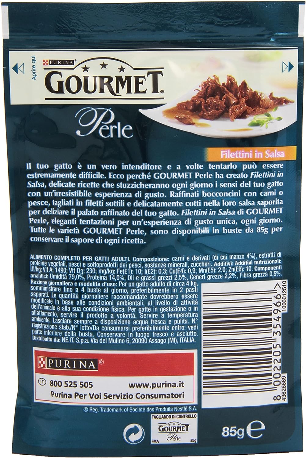 Gourmet Perle Filettini con Manzo - 85 g