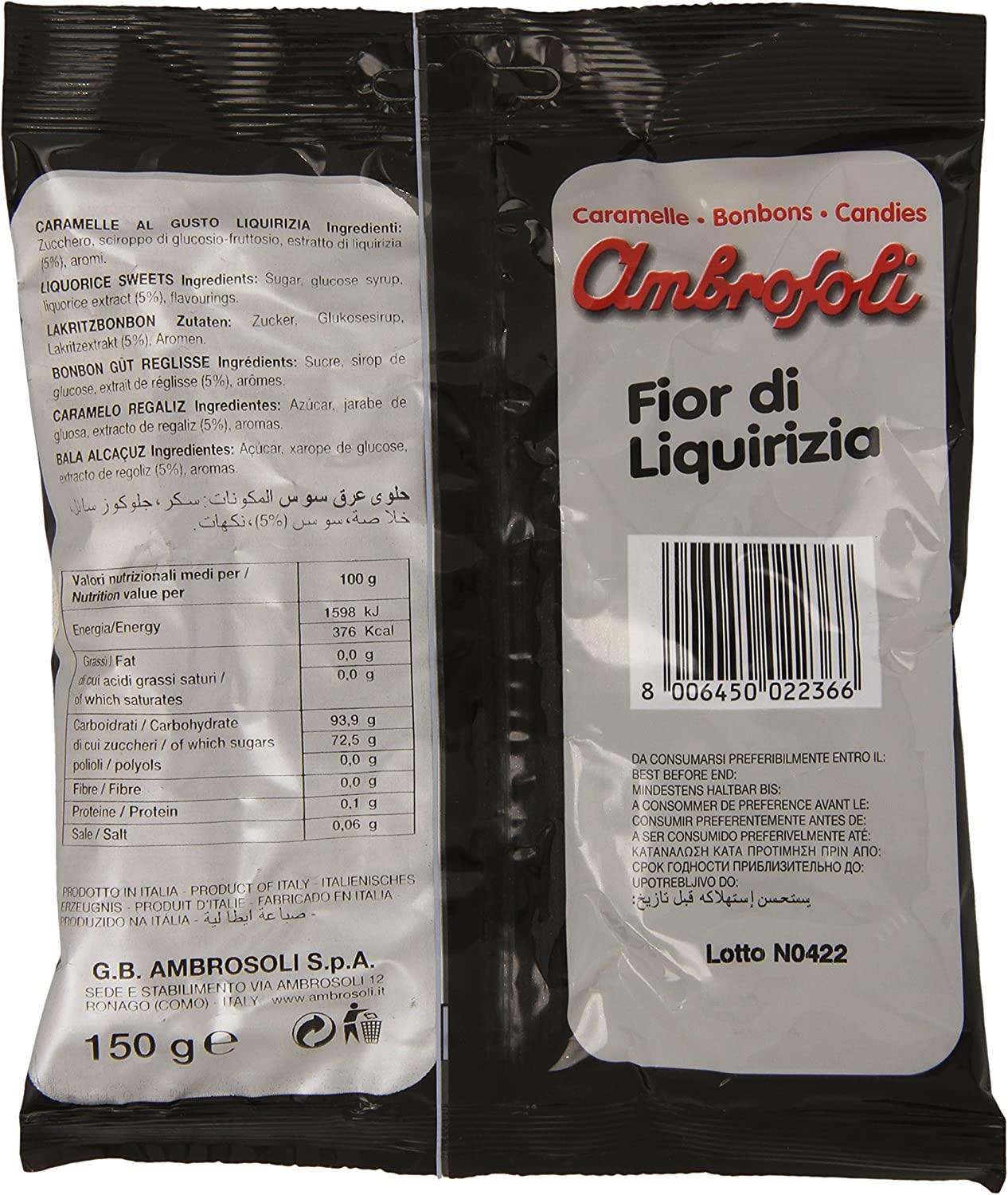 Ambrosoli - Caramelle Fior Di Liquirizia - 4 confezioni da 150 g [600 g]