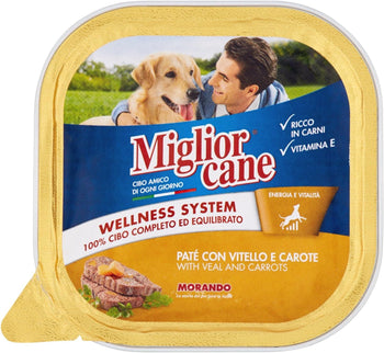 MigliorCane Vaschetta vitello e carote multipack 18 x 300 Grammi