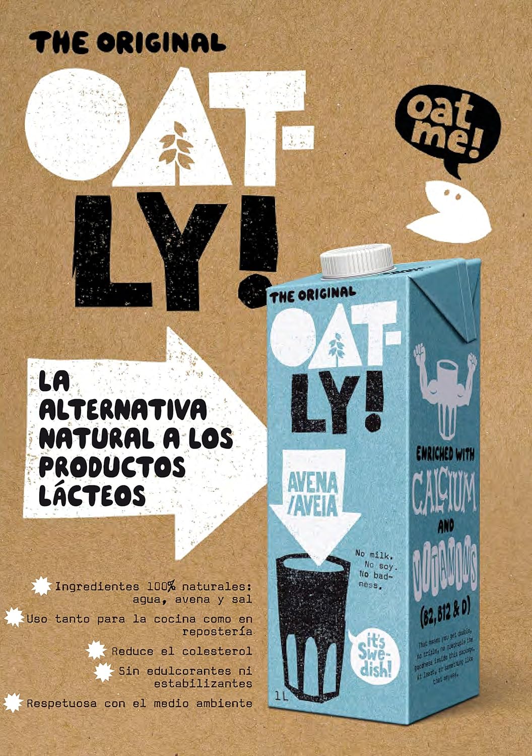 Oatly, Drink Vegetale all'Avena e Cacao, Bevanda Perfetta per il Momento della Colazione, Ideale per Cucinare Piatti Dolci, Fatta con Ingredienti Naturali, Brick da 1 LT