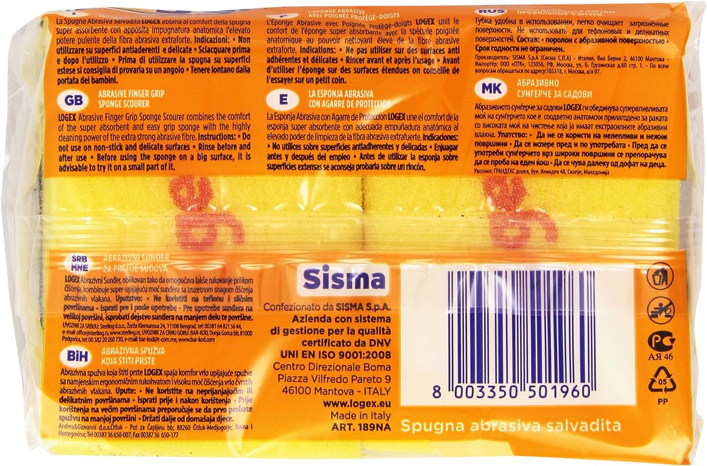 Logex - Spugna Abrasiva Salvadita, Lunga Durata - 2 Pezzi