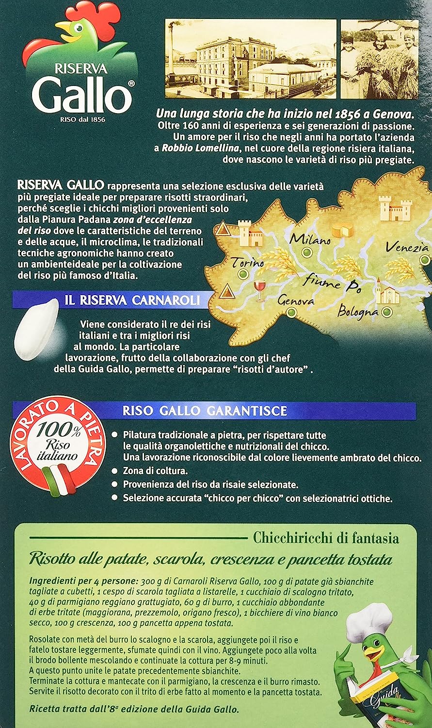 Gallo - Riso Carnaroli, Chicchi pregiati - 2 confezioni da 1 kg [2 kg]