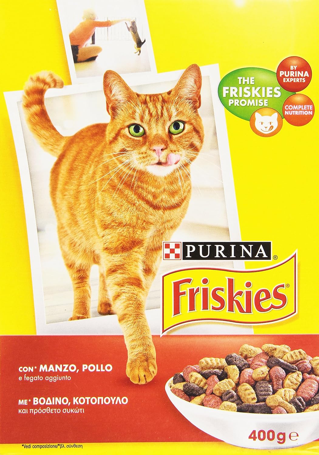 Friskies Alimento Completo per Gatti Adulti con Manzo, Pollo e Fegato Aggiunto - 400 gr