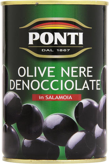 Ponti Olive Nere Denocciolate in Salamoia - 400 gr
