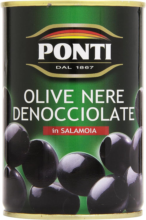 Ponti Olive Nere Denocciolate in Salamoia - 400 gr