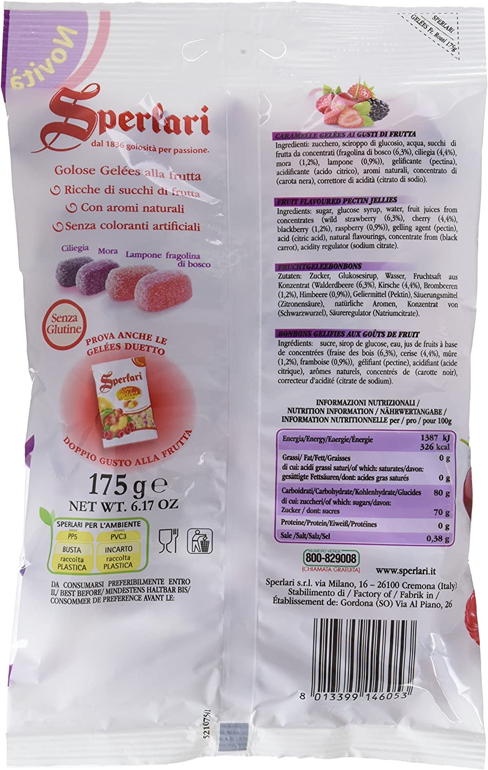 Sperlari Golose Gelées alla Frutta, 175g