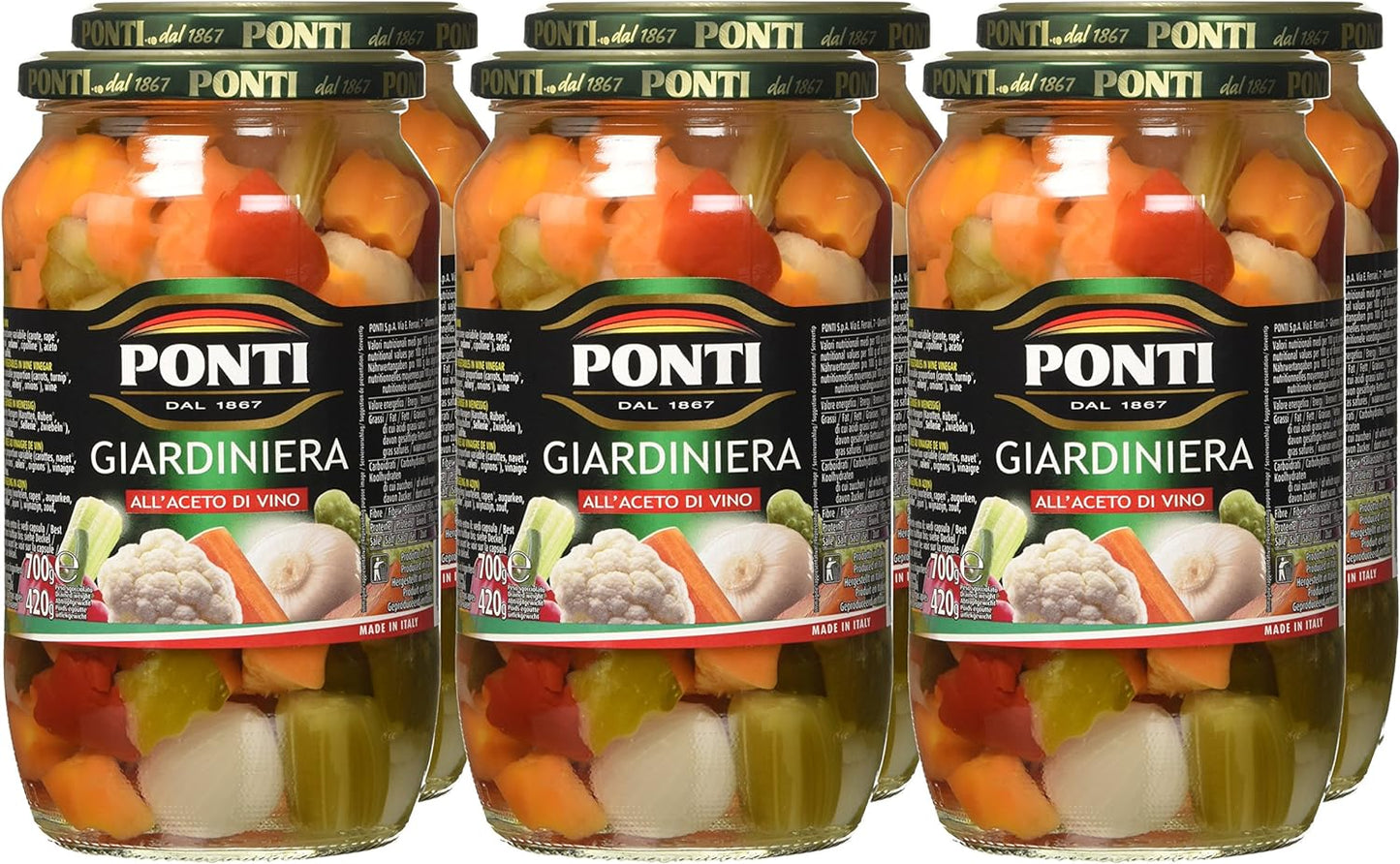 Ponti Giardiniera, T6 - 6 Vasi da 700 gr