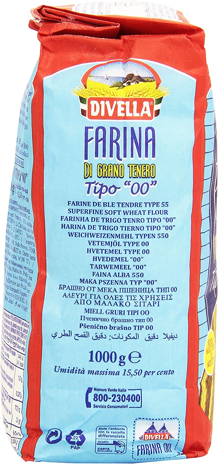 Divella, Farina di Grano Tenero Tipo "00" - 1 kg