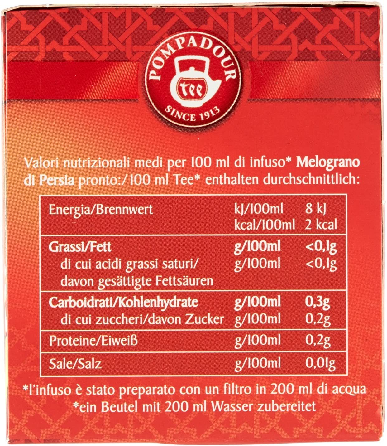 Pompadour Melograno di Persia - Astuccio da 10 Filtri - [confezione da 6]