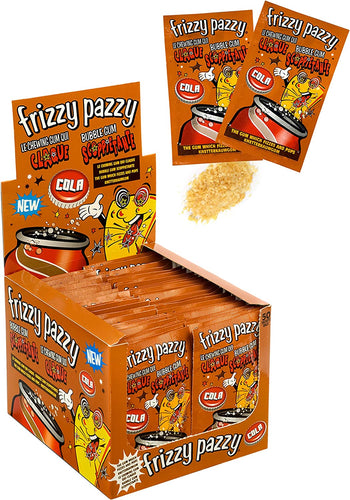 Casa del Dolce Frizzy Pazzy Cola, Bustine da 7 g, Display da 50 Pezzi, Bubble Gum Scoppiettatante, Made in Italy, Idea Regalo per Compleanni e Feste