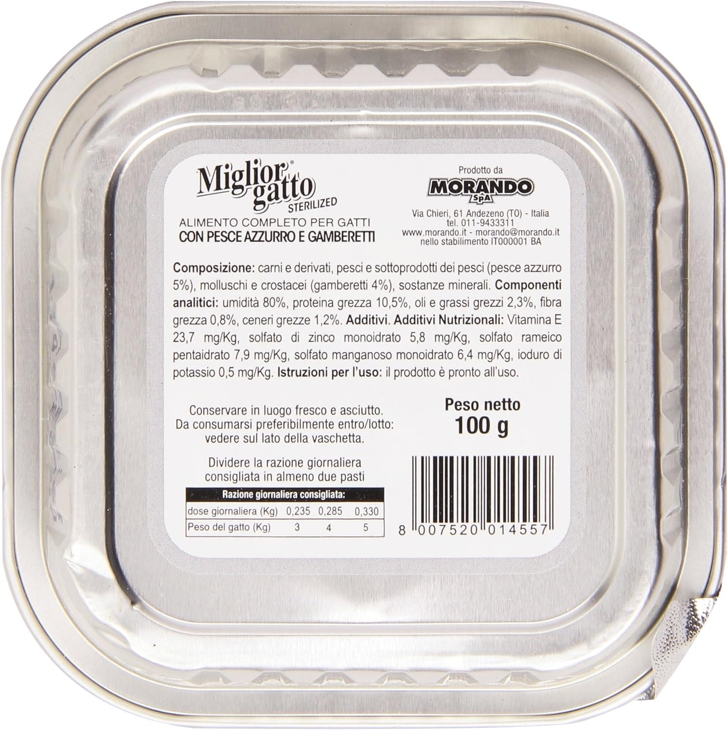 Miglior Gatto - Prelibato Paté, con Pesce Azzurro e Gamberetti - 16 pezzi da 100 g [1600 g]