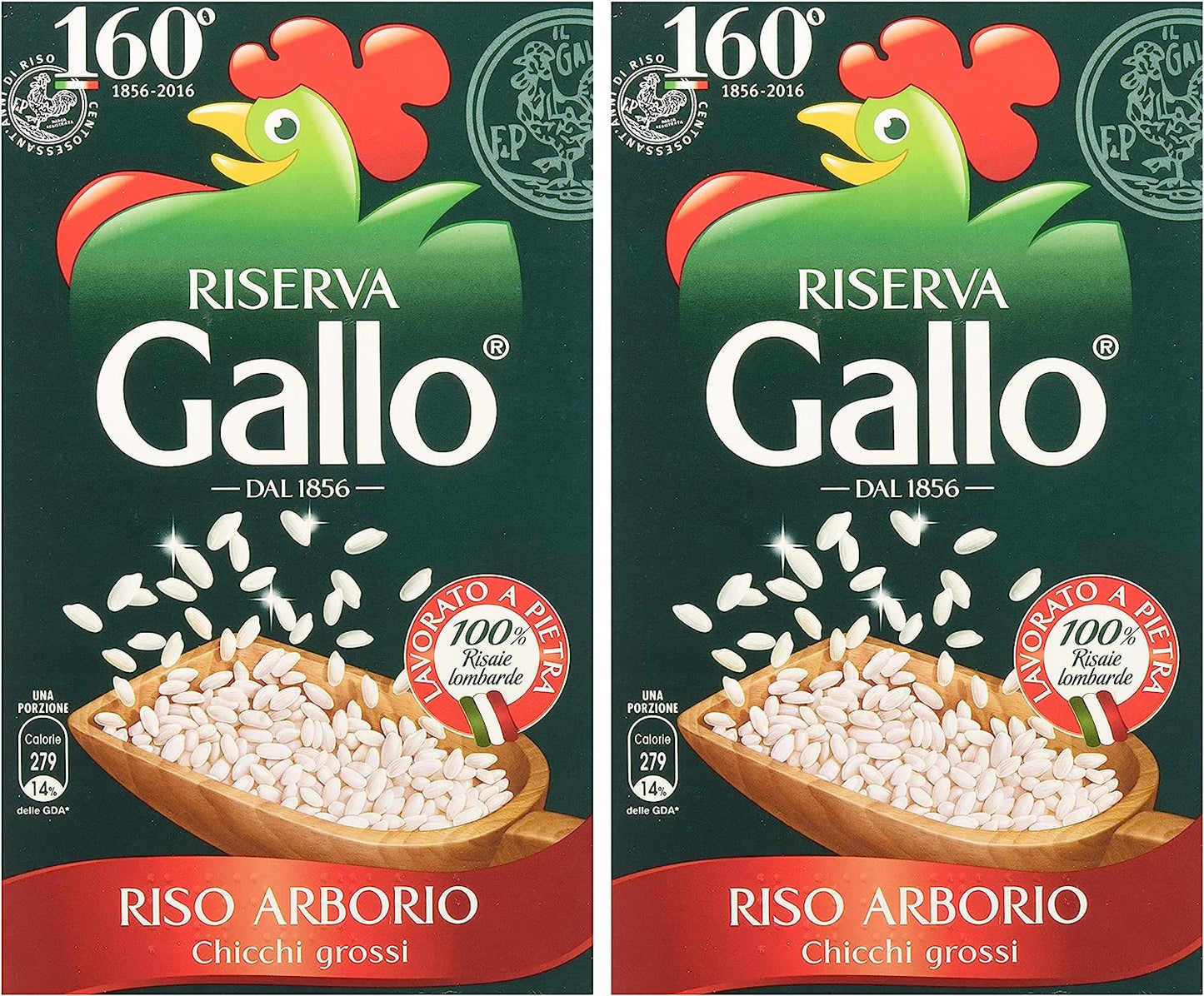 Gallo - Riso Arborio, Chicchi grossi - 2 confezioni da 1 kg [2 kg]