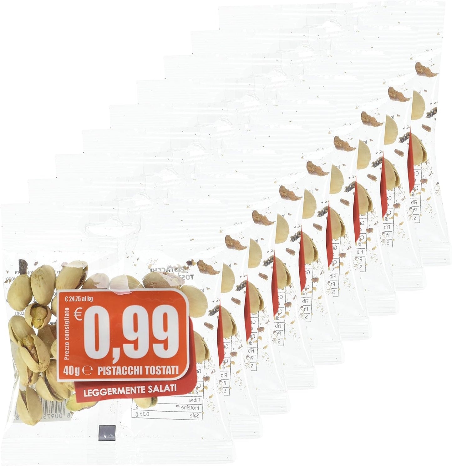 EuroCompany Pistacchi Tostati e Salati - 40 gr - [confezione da 9]