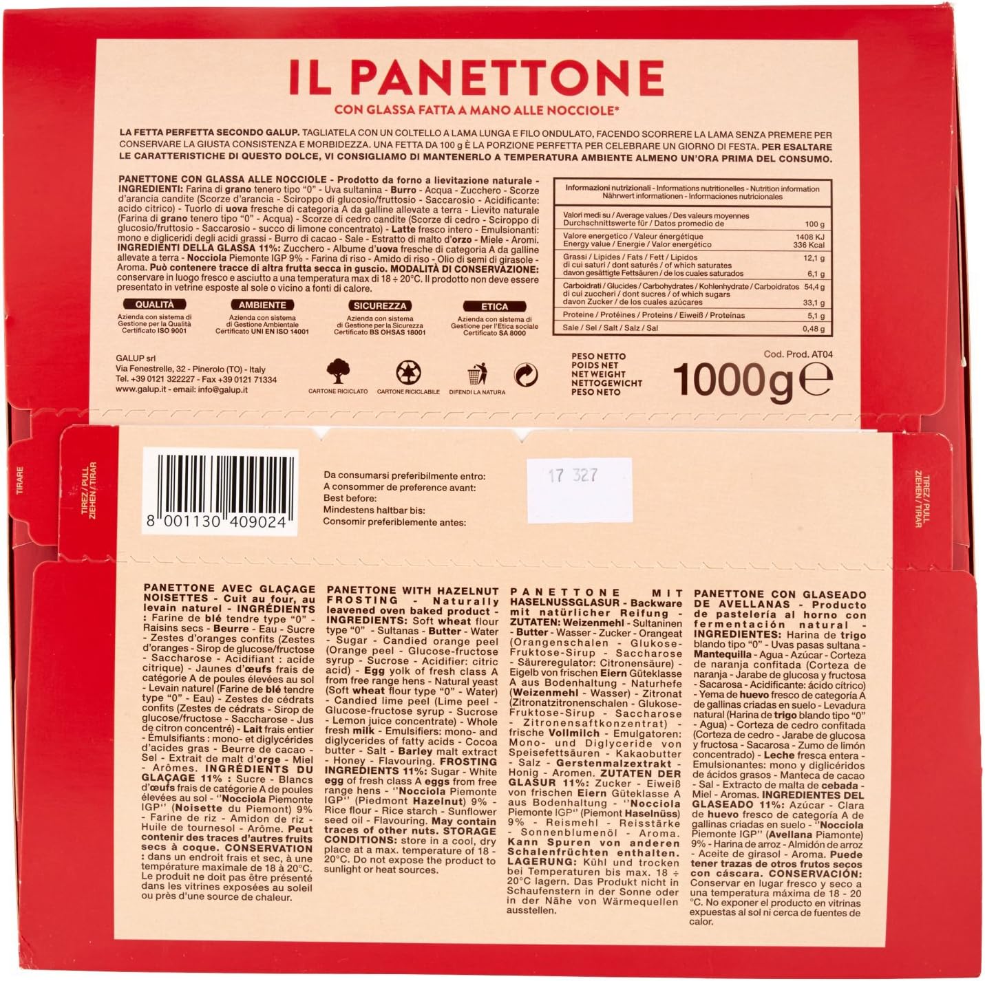 Galup NV03 Panettone Classico, 1000 Gr
