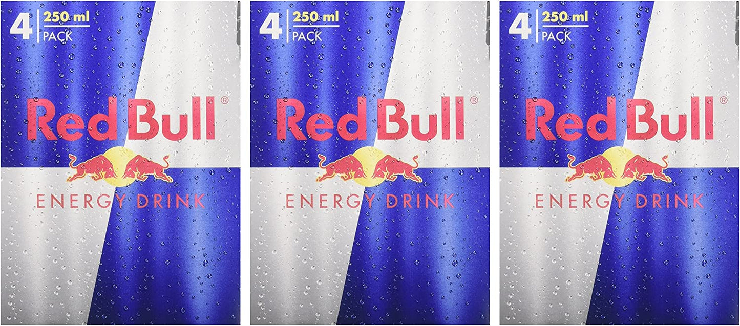 Red Bull - Bevanda Energetica - 3 confezioni da 4 Lattine da 250 ml [12 lattine, 3 l]