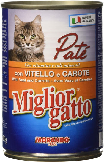 MigliorGatto Patè vitello e carote multipack 24 x 400 Grammi