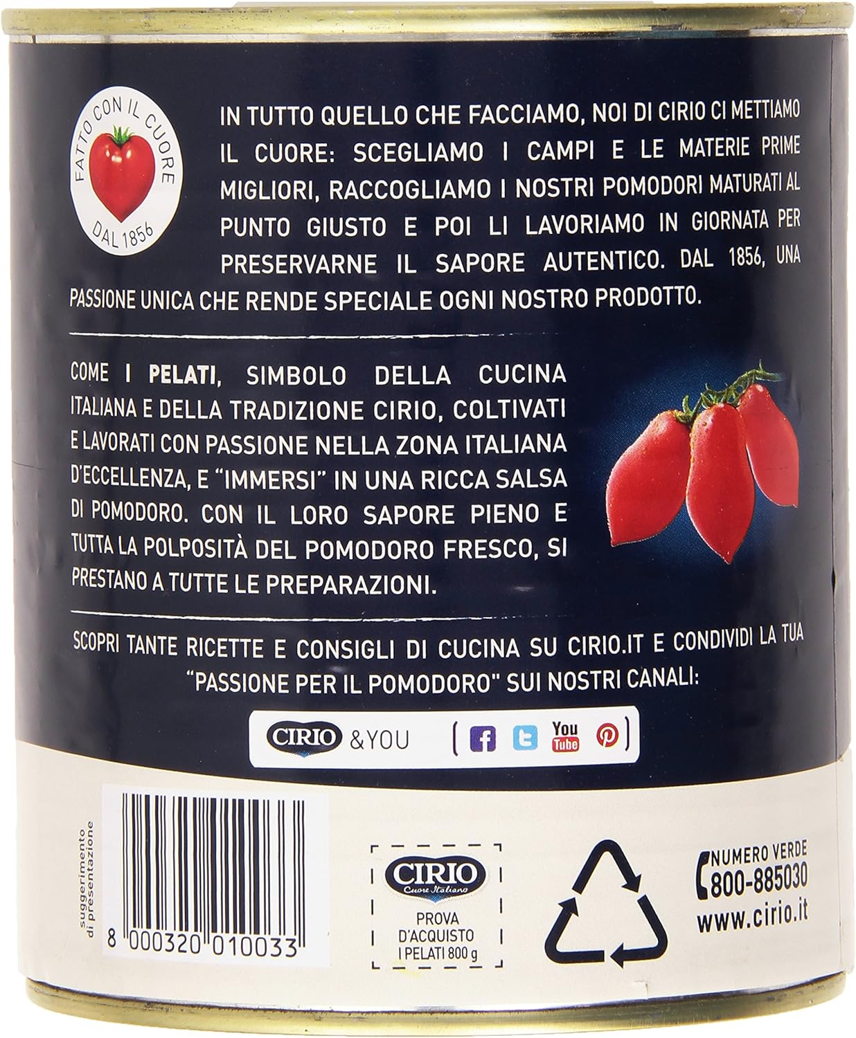 Cirio Pomodori Italiani Pelati, 800g
