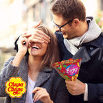 Chupa Chups Flower Bouquet, Lollipop Gusti Frutti Assortiti al Limone, Arancia, Fragola, Mela, Anguria e Ciliegia, Ottimo come Idea Regalo per Natale, Bouquet da 19 lecca lecca Monopezzo