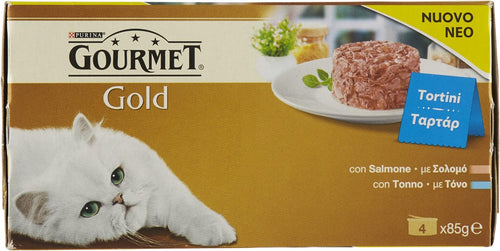 Gourmet Gold Tortini Gatto con Salmone, con Tonno, 4 x 85 g