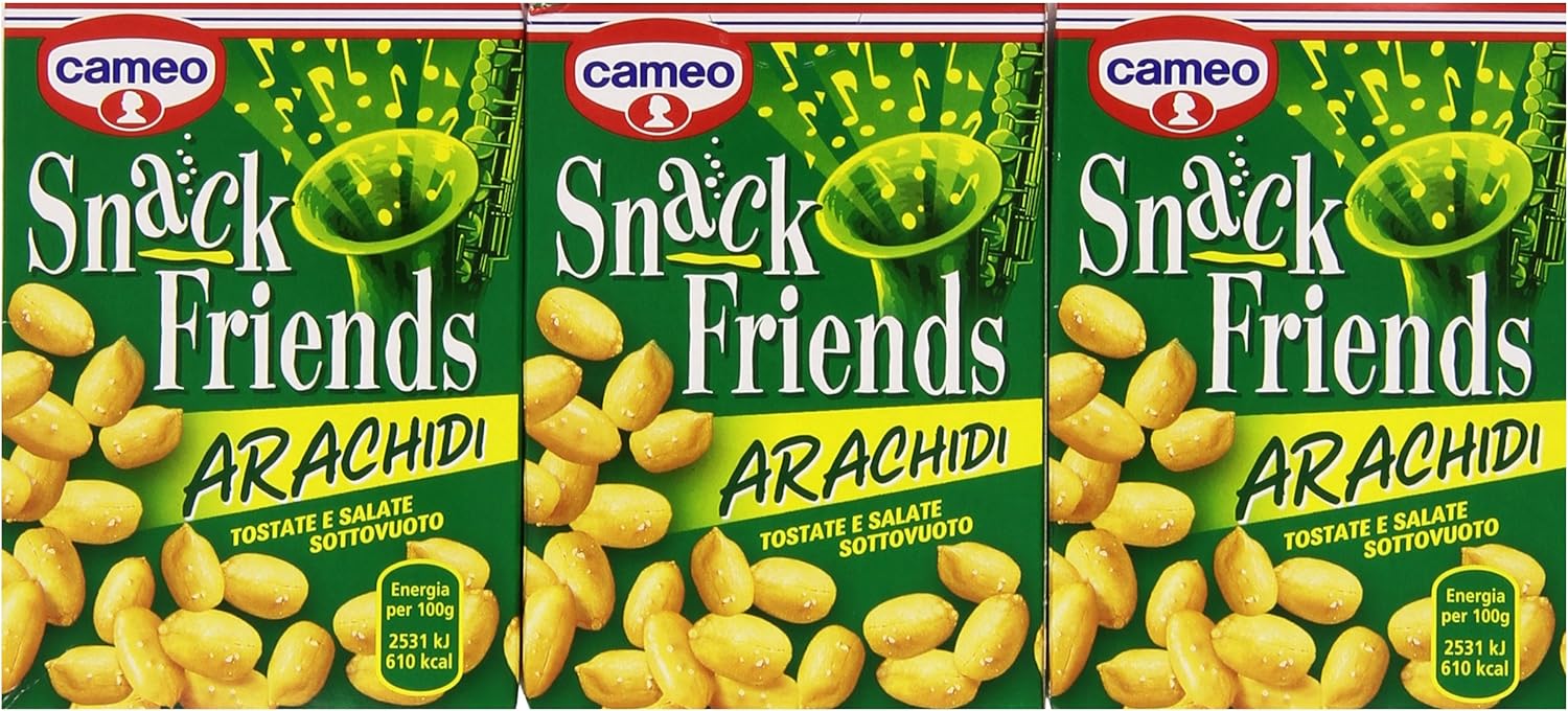 Cameo - Arachidi, Tostate e Salate - 4 confezioni da 3 pezzi da 40 g [12 pezzi, 480 g]