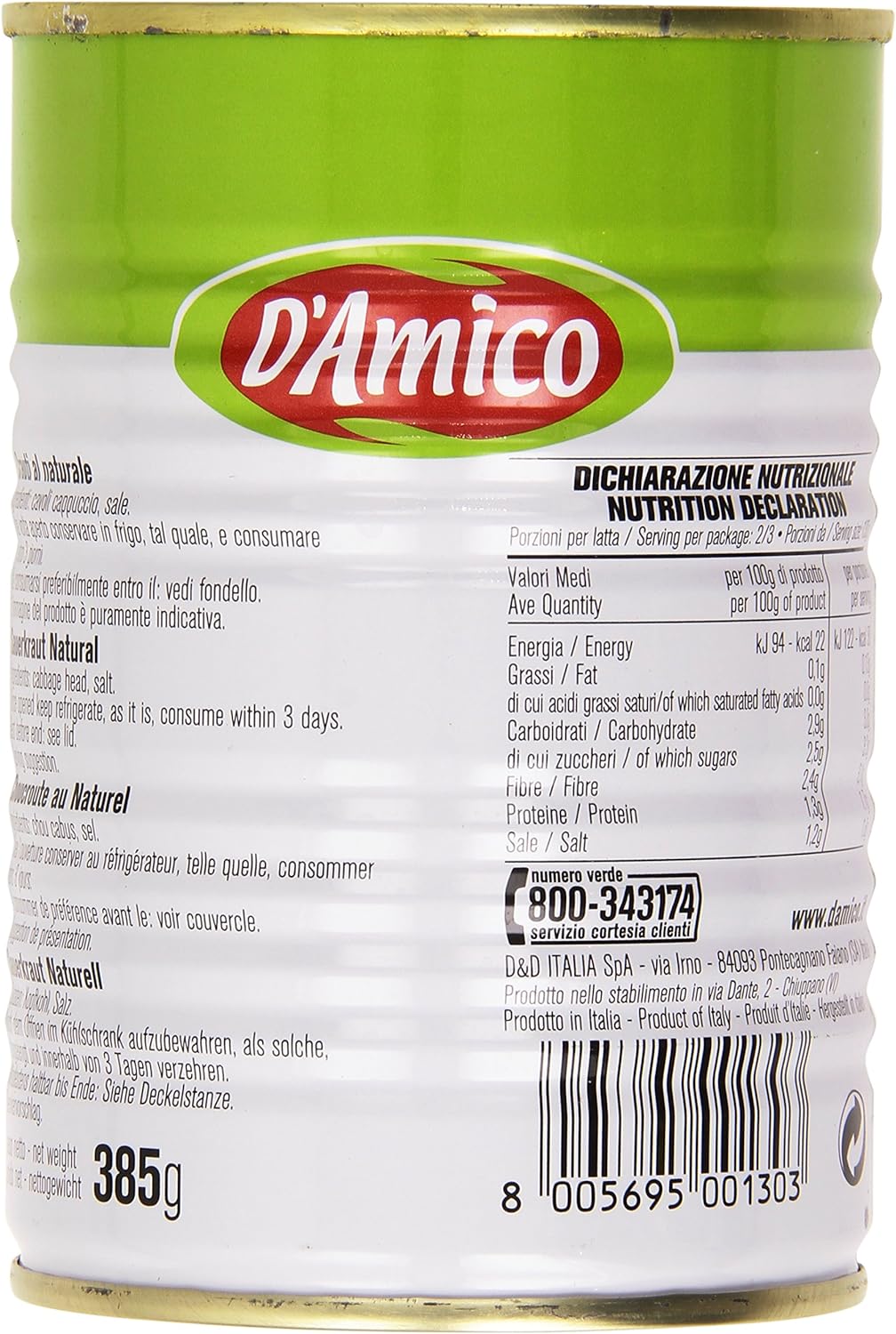 D'Amico - Caruti, Al Naturale - 385 g