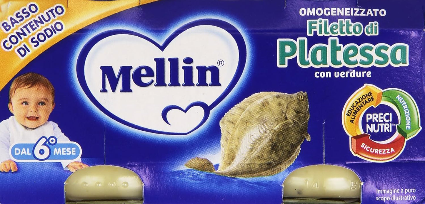 Mellin - Omogeneizzato, Filetto di Platessa - 160 grams