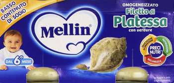 Mellin - Omogeneizzato, Filetto di Platessa - 160 grams