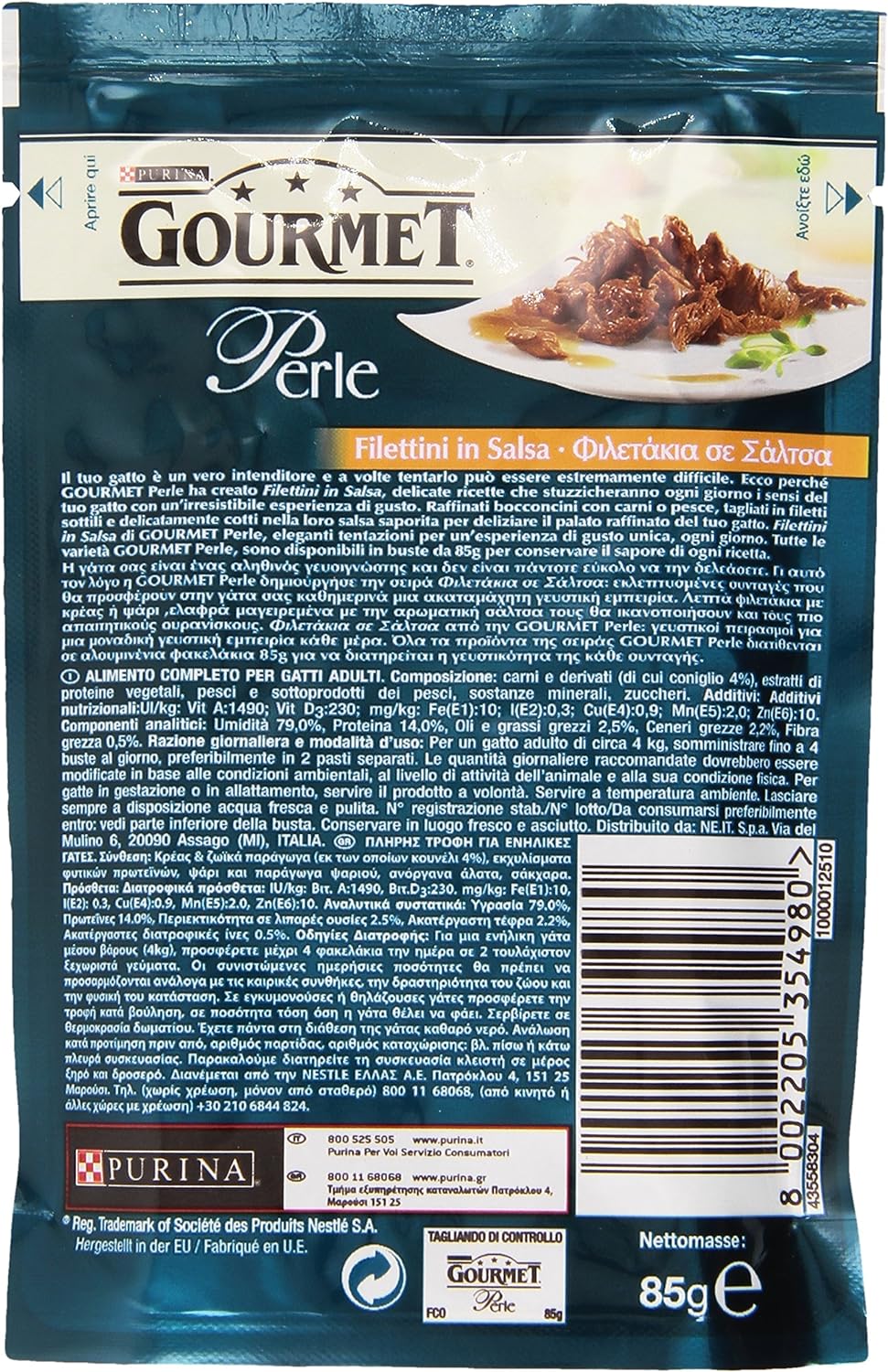 Purina Gourmet Perle Filettini in Salsa per Gatti, 85g