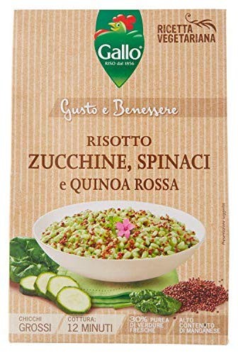 Riso Gallo Risotto Gusto e Benessere Zucchine, Spinaci e Quinoa Rossa - Busta da 175 gr