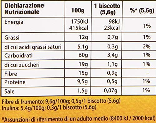 Saiwa - Oro Fibrattiva Biscotti, Con Fibre Di Frumento - 400 G