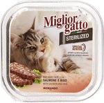 MigliorGatto Sterilized Vaschette salmone e riso 100 Grammi