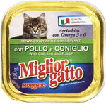 Miglior Gatto - Alimento Completo Per Gatti Adulti, Con Pollo E Coniglio - 32 pezzi da 100 g [3200 g]